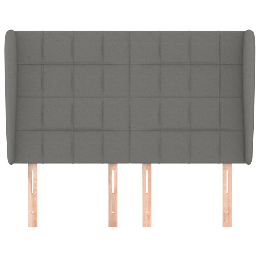 Tête de lit avec oreilles Gris foncé 147x23x118/128 cm Tissu - 3