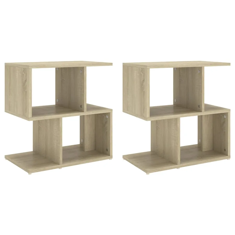 Tables de chevet 2pcs chêne sonoma 50x30x51,5cm bois ingénierie - 2