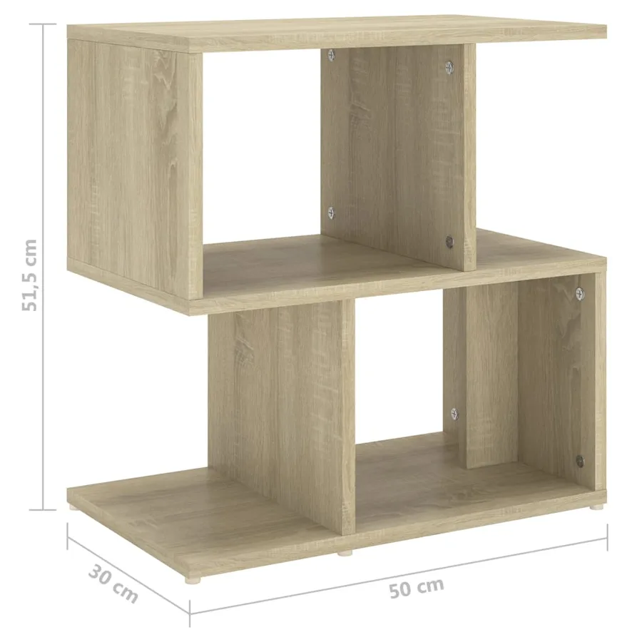 Tables de chevet 2pcs chêne sonoma 50x30x51,5cm bois ingénierie - 7