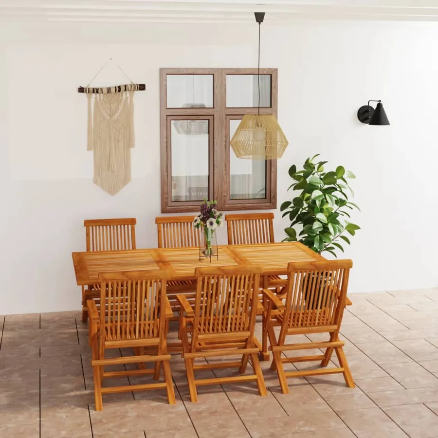 Ensemble à manger de jardin 7 pcs Bois de teck massif