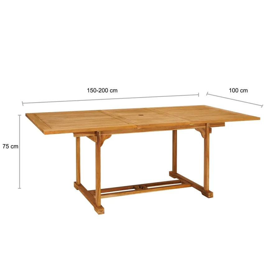 Ensemble à manger de jardin 7 pcs Bois de teck massif - 11