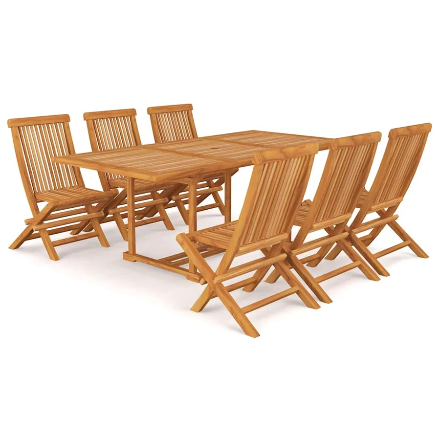Ensemble à manger de jardin 7 pcs Bois de teck massif - 2