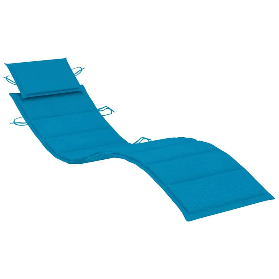 Chaise longue à bascule avec coussin Bois de teck solide - 8