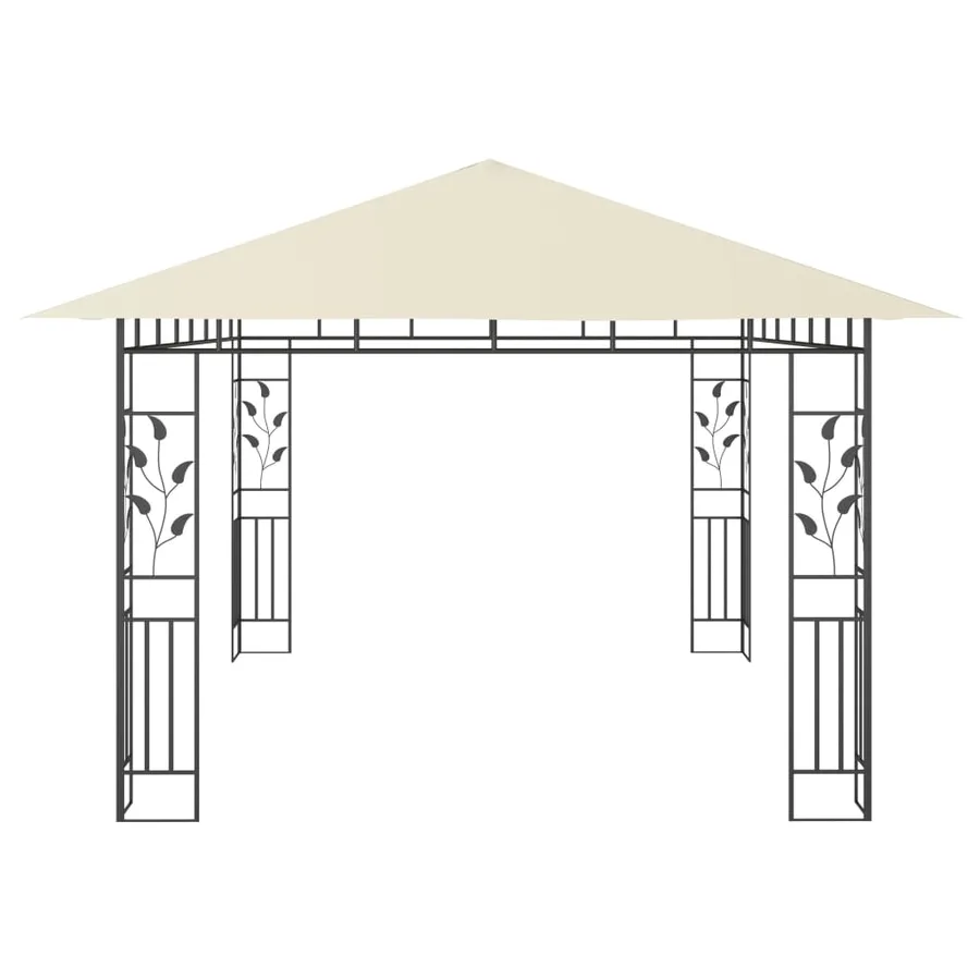 Tonnelle avec moustiquaire et lumières LED 4x3x2,73 m Crème - 6