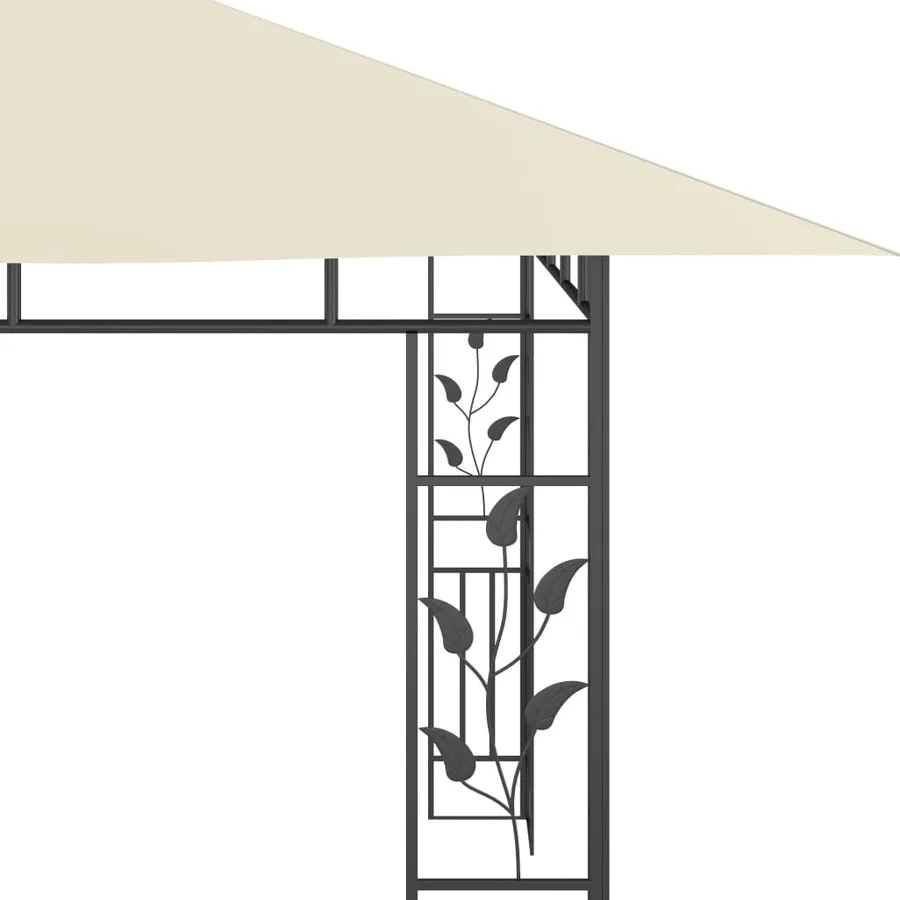Tonnelle avec moustiquaire et lumières LED 4x3x2,73 m Crème - 8