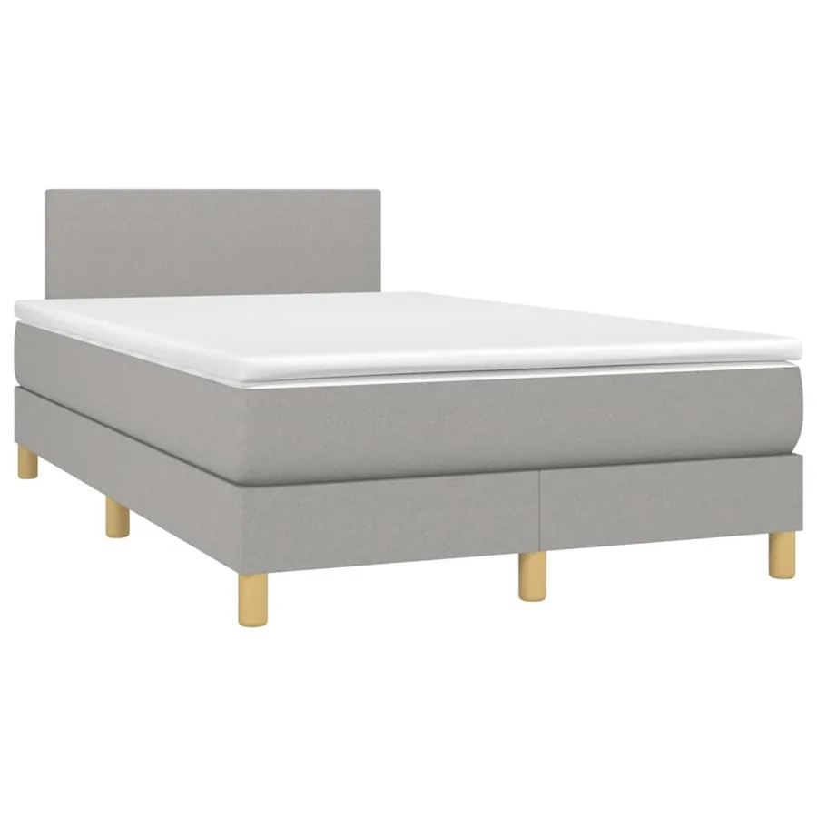 Sommier à lattes de lit avec matelas Gris clair 120x200cm Tissu - 3