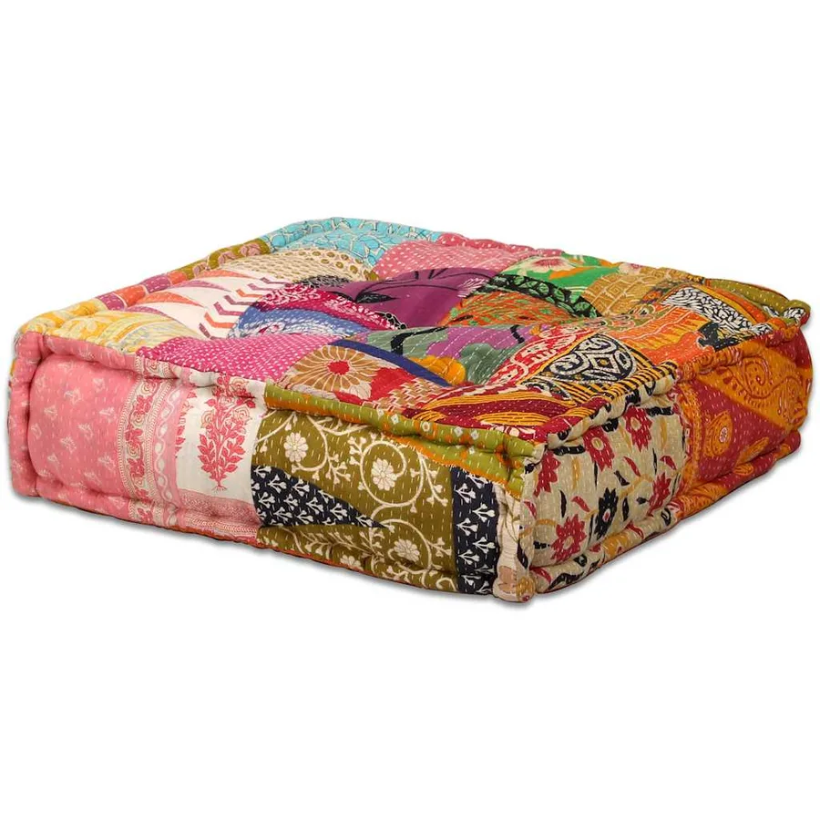 Pouf modulaire à 4 places Patchwork Tissu - 13