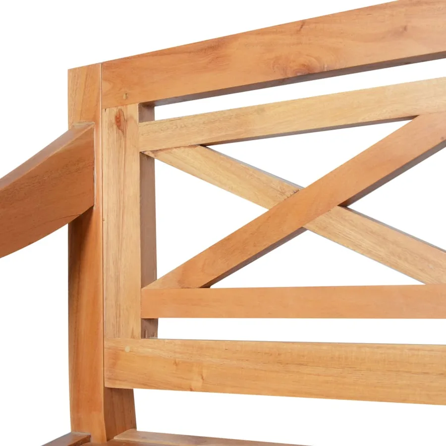 Banc Batavia 98 cm Bois d'acajou massif Marron clair - 5