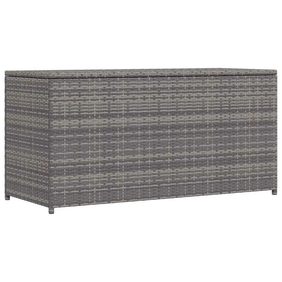 Boîte de rangement de jardin gris 120x50x60 cm résine tressée