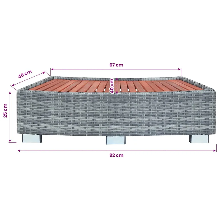 Boîte de rangement de jardin gris 120x50x60 cm résine tressée - 12
