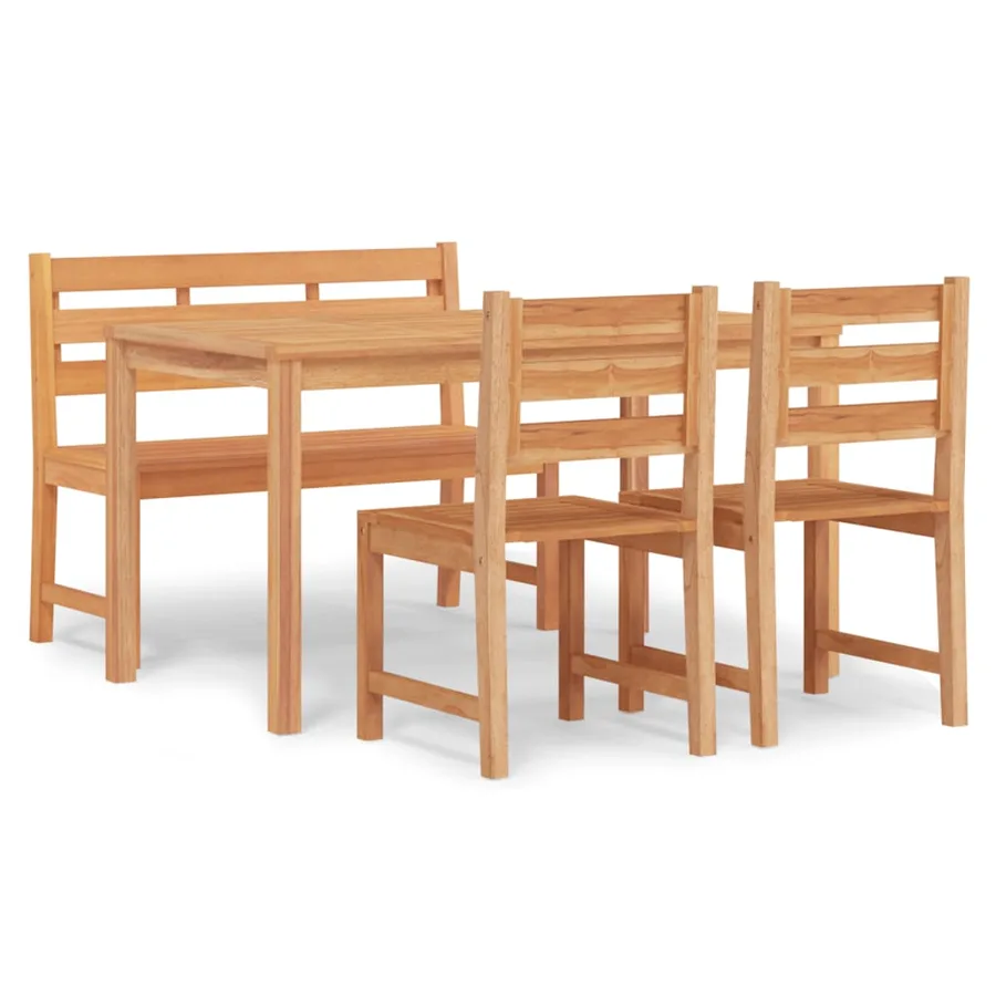 Ensemble à manger de jardin 4 pcs Bois de teck massif - 2