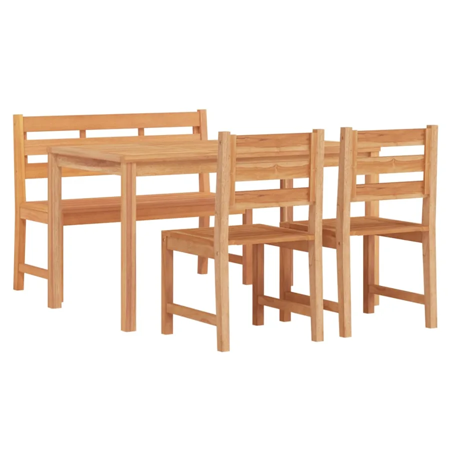Ensemble à manger de jardin 4 pcs Bois de teck massif - 3