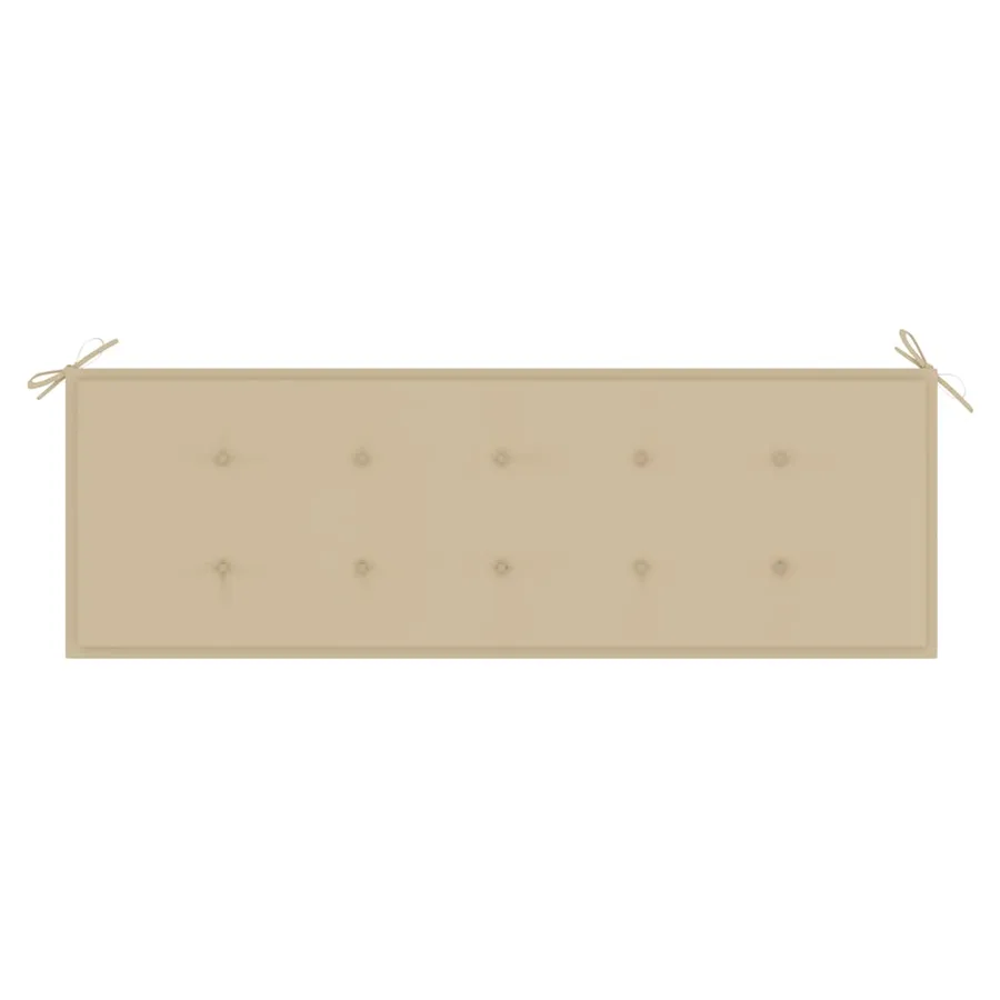 Banc de jardin empilable et coussin 159 cm Bois de teck massif - 5