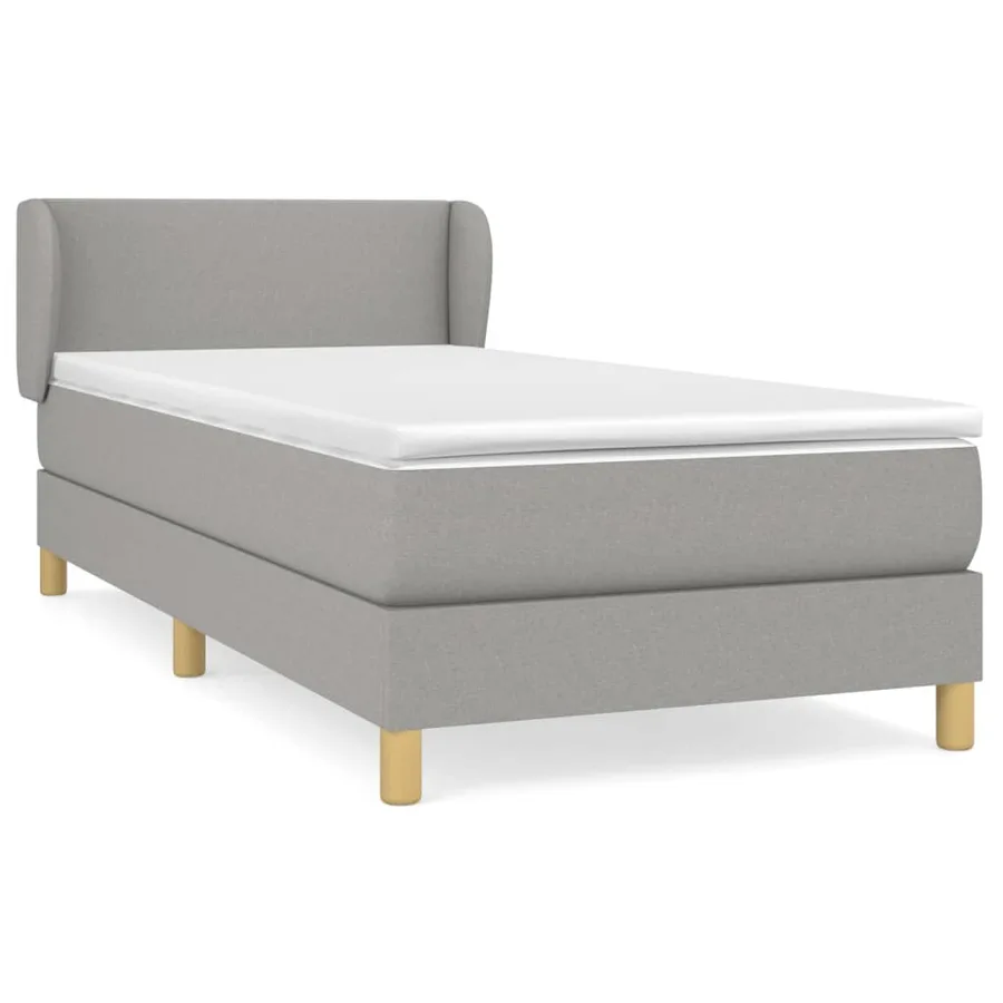 Sommier à lattes de lit avec matelas Gris clair 100x200cm Tissu - 2