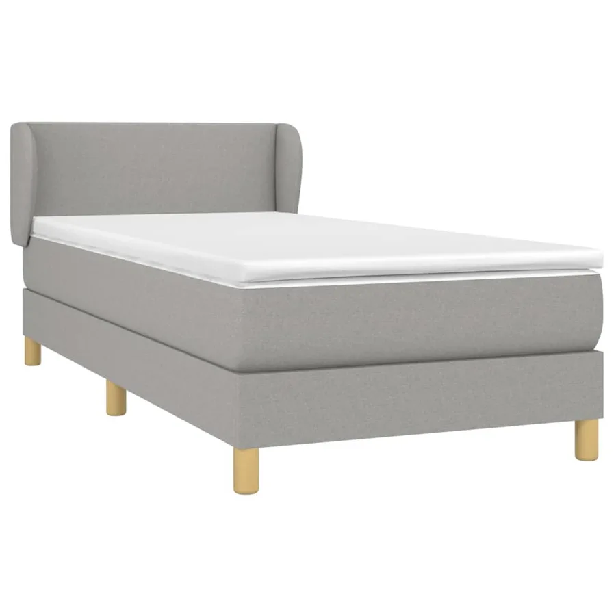 Sommier à lattes de lit avec matelas Gris clair 100x200cm Tissu - 3