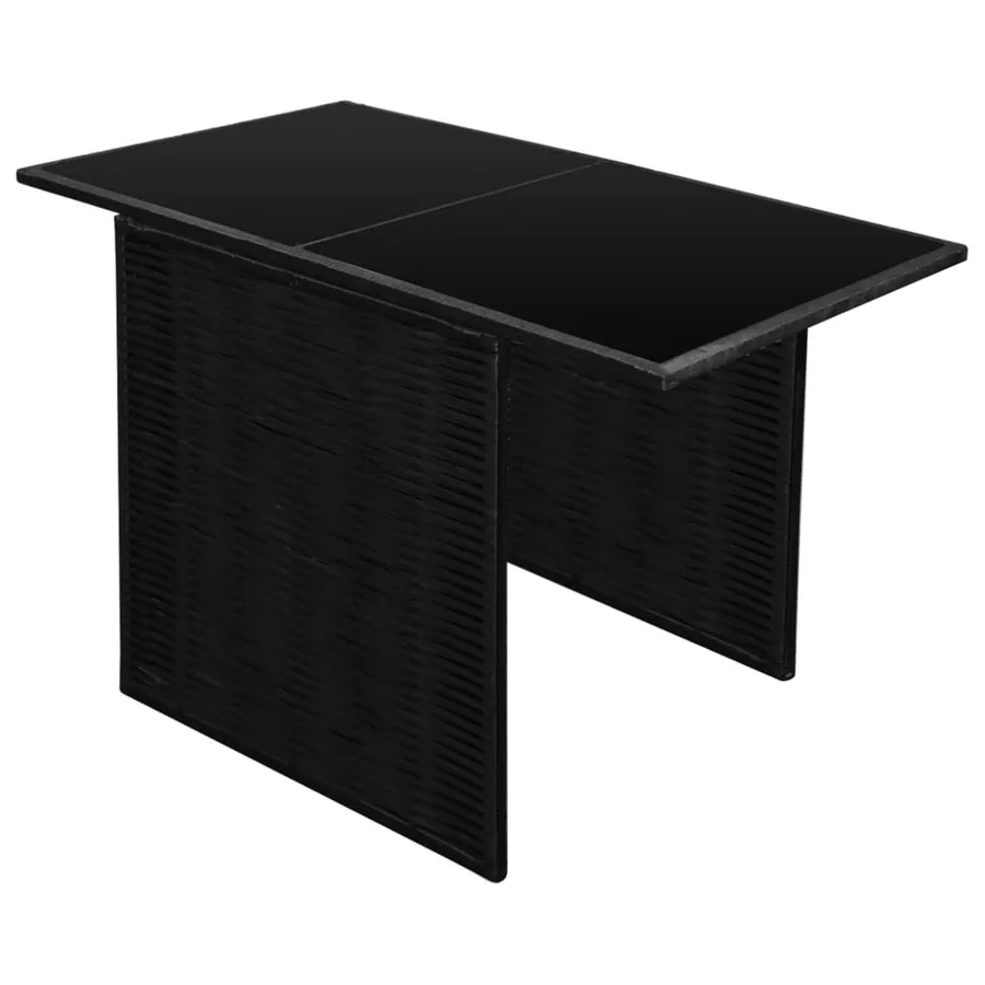 Ensemble de bistrot 3 pcs avec coussins Résine tressée Noir - 5