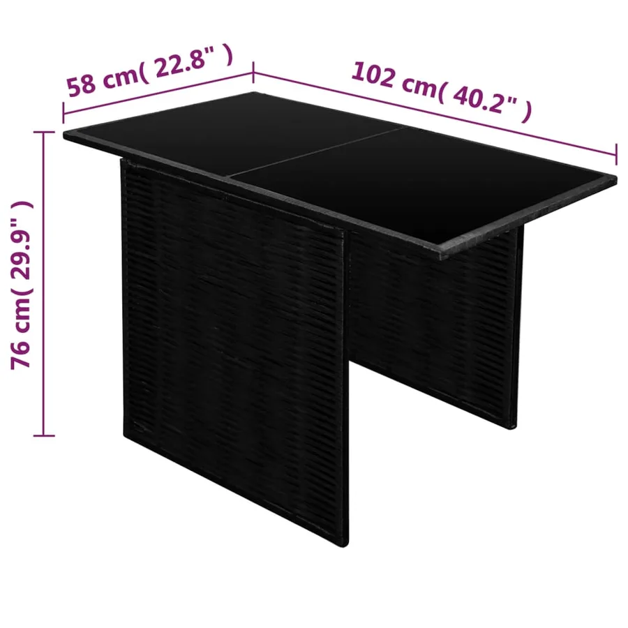 Ensemble de bistrot 3 pcs avec coussins Résine tressée Noir - 9