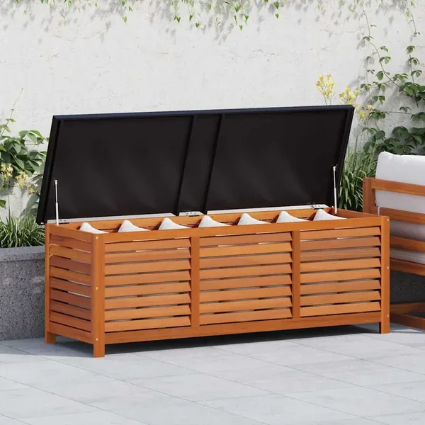 Boîte de rangement de jardin 150x50x55 cm Eucalyptus solide