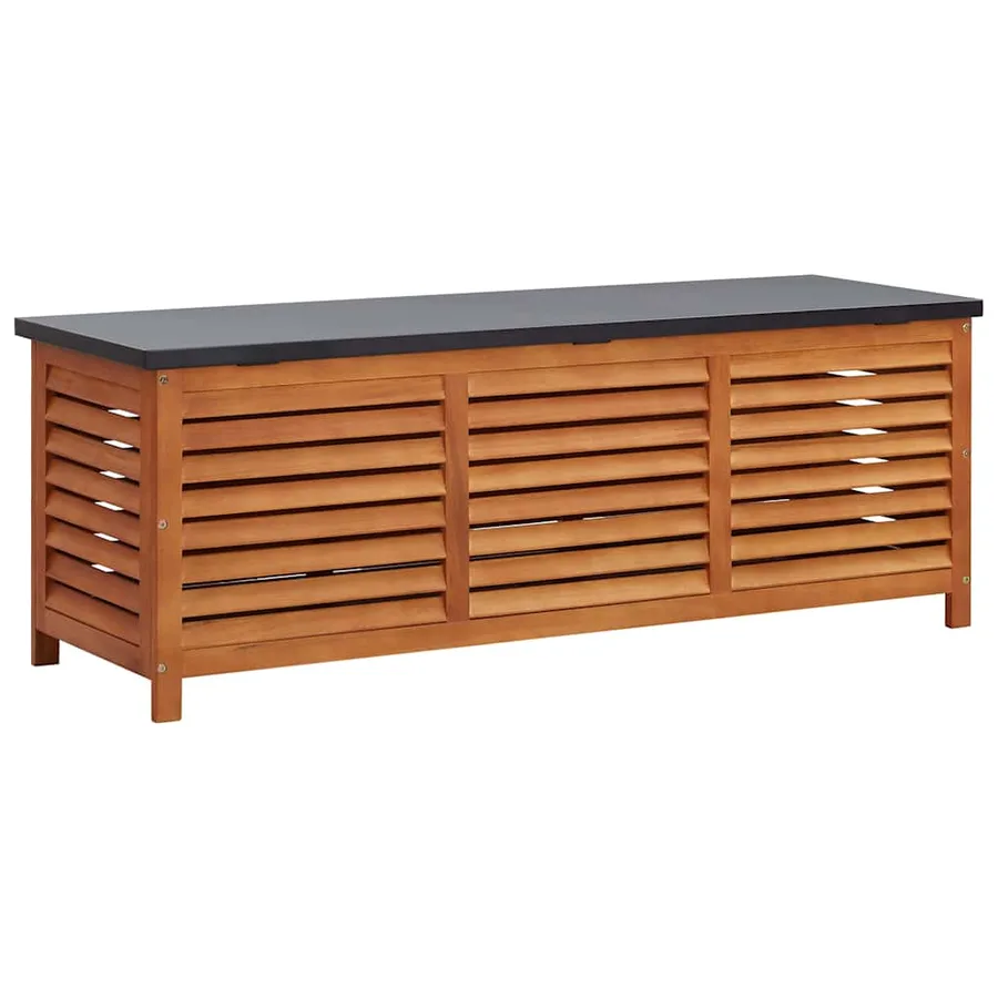 Boîte de rangement de jardin 150x50x55 cm Eucalyptus solide - 2
