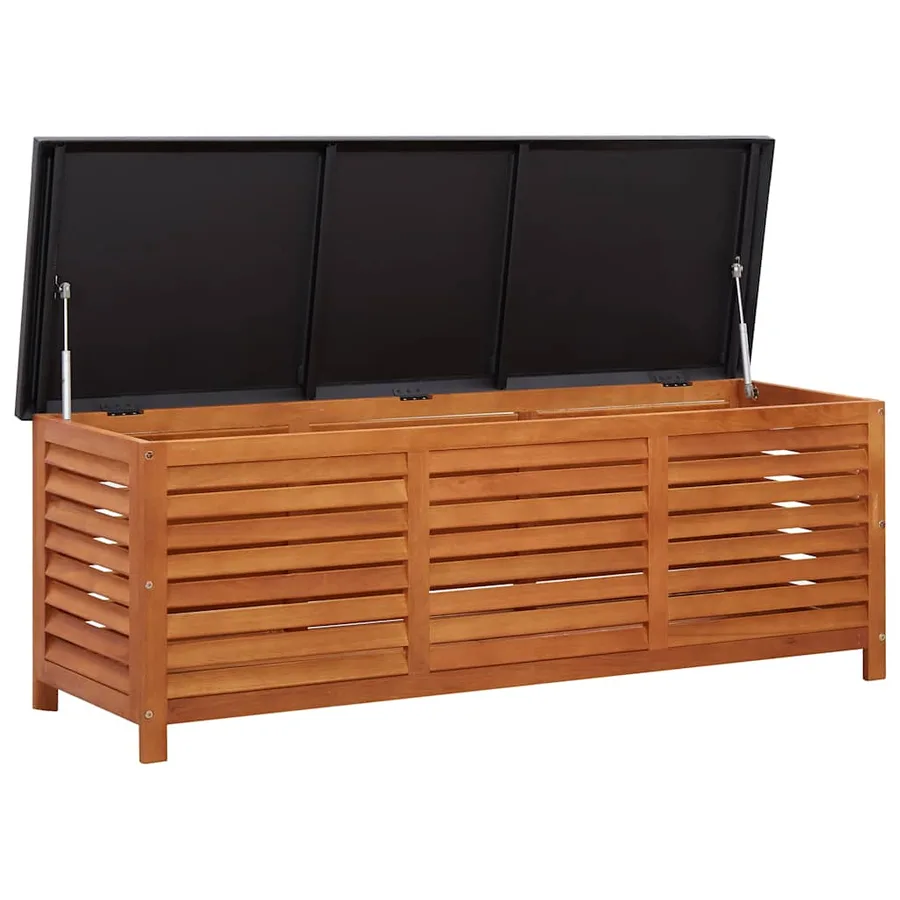 Boîte de rangement de jardin 150x50x55 cm Eucalyptus solide - 4