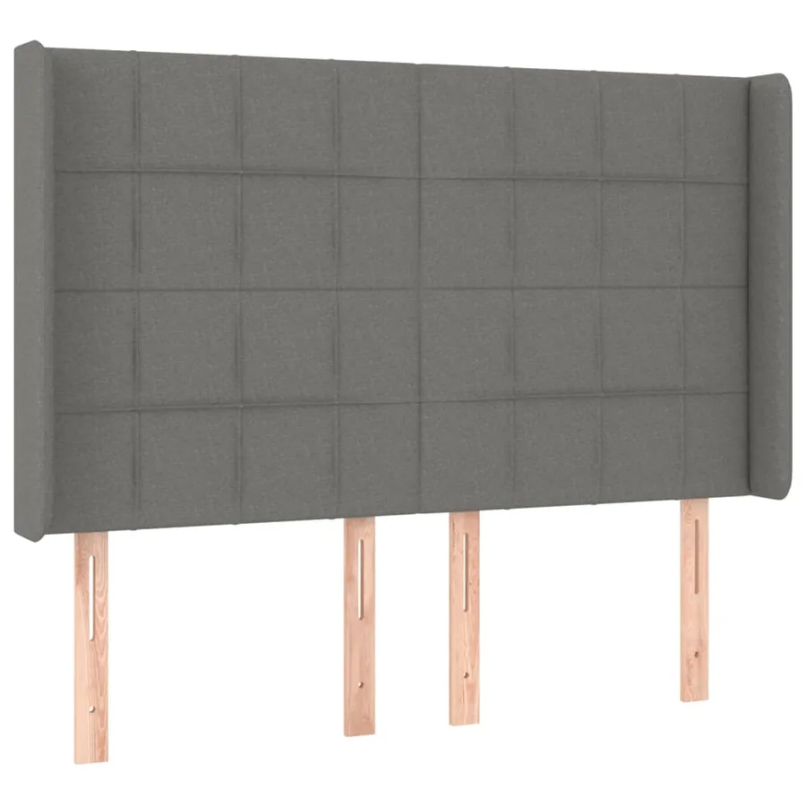 Sommier à lattes de lit matelas LED Gris foncé 140x190 cm Tissu - 7