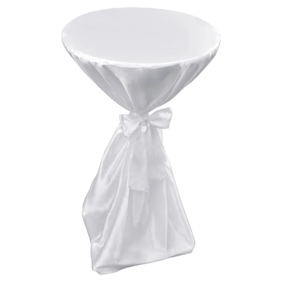 Housse de table blanche avec ruban 80 cm 2 pièces - 5