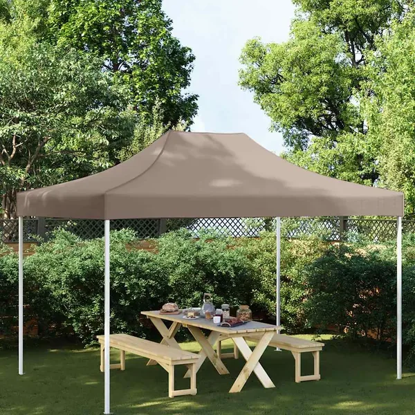 Toit de tente de réception 4x3 m Taupe 270 g/m²
