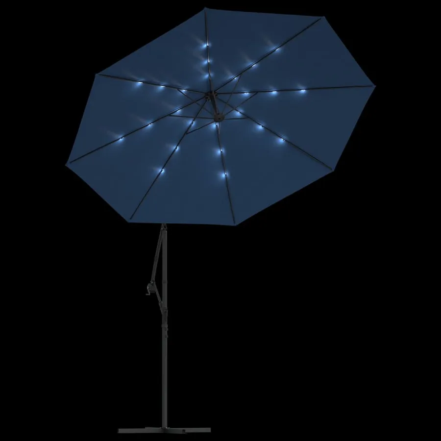 Parasol de jardin en porte-à-faux et lumières LED mât en acier - 6