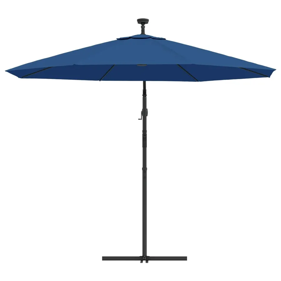 Parasol de jardin en porte-à-faux et lumières LED mât en acier - 7