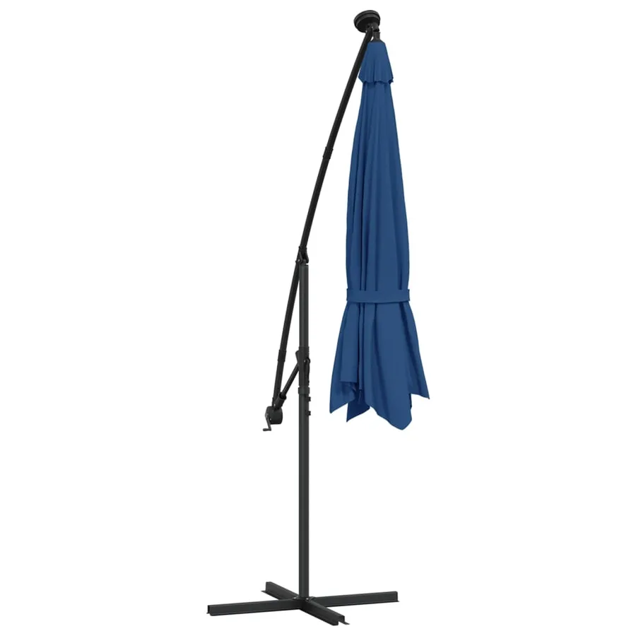 Parasol de jardin en porte-à-faux et lumières LED mât en acier - 8