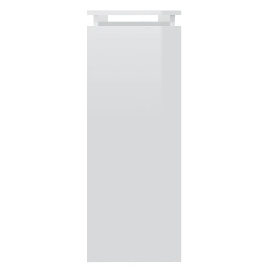 Table console blanc brillant 102x30x80 cm bois d'ingénierie - 4