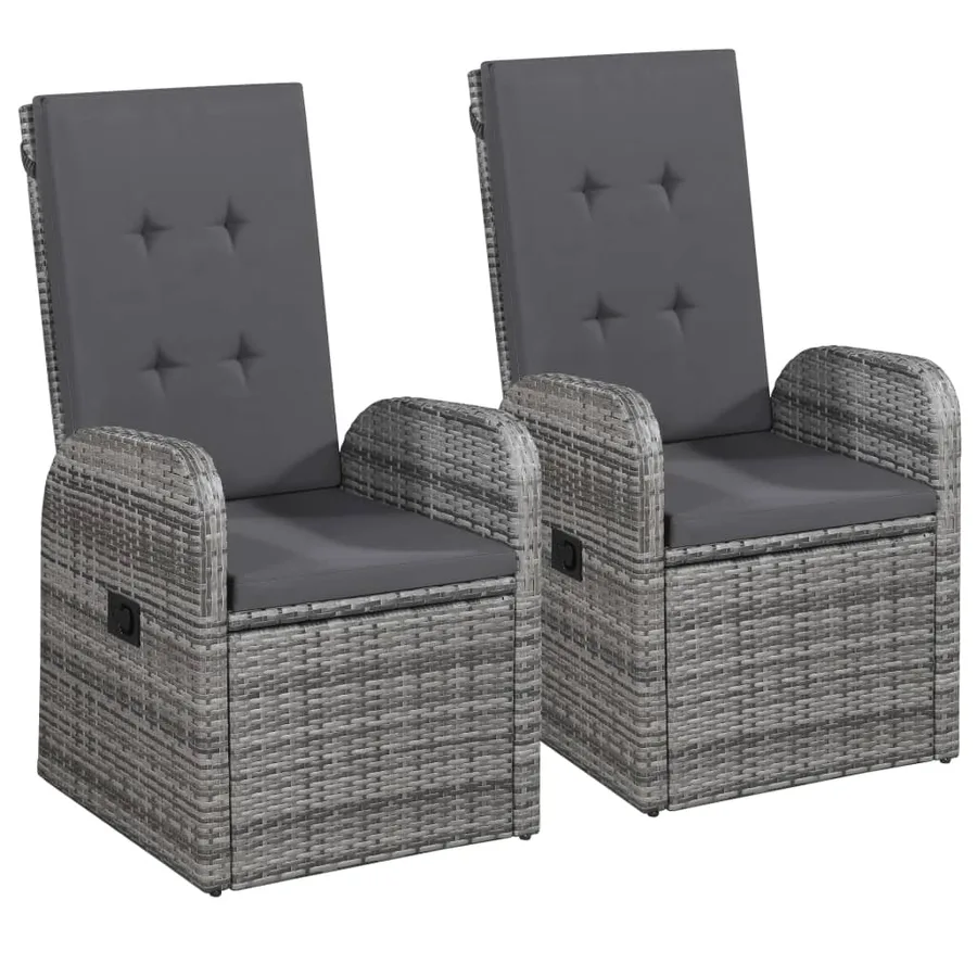 Ensemble à manger de jardin 3 pcs Gris - 2