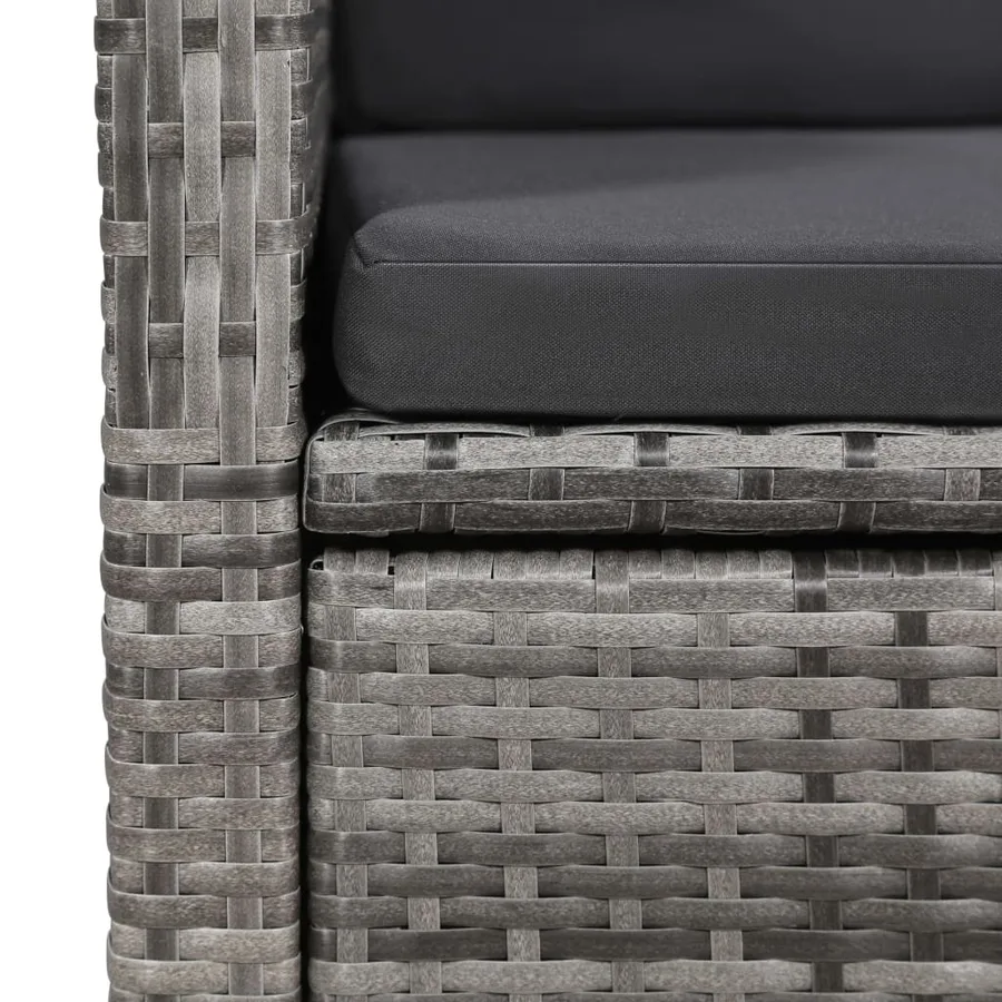 Ensemble à manger de jardin 3 pcs Gris - 5
