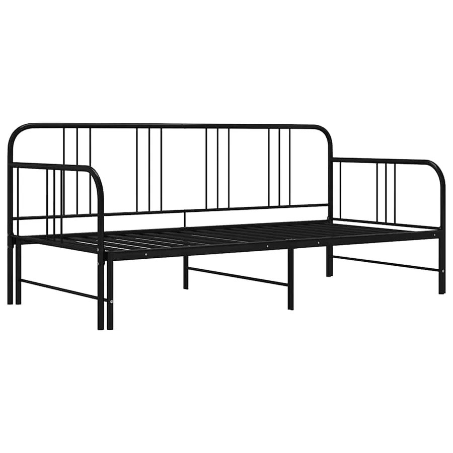 Cadre de canapé-lit extensible sans matelas Noir Métal 90x200cm - 2