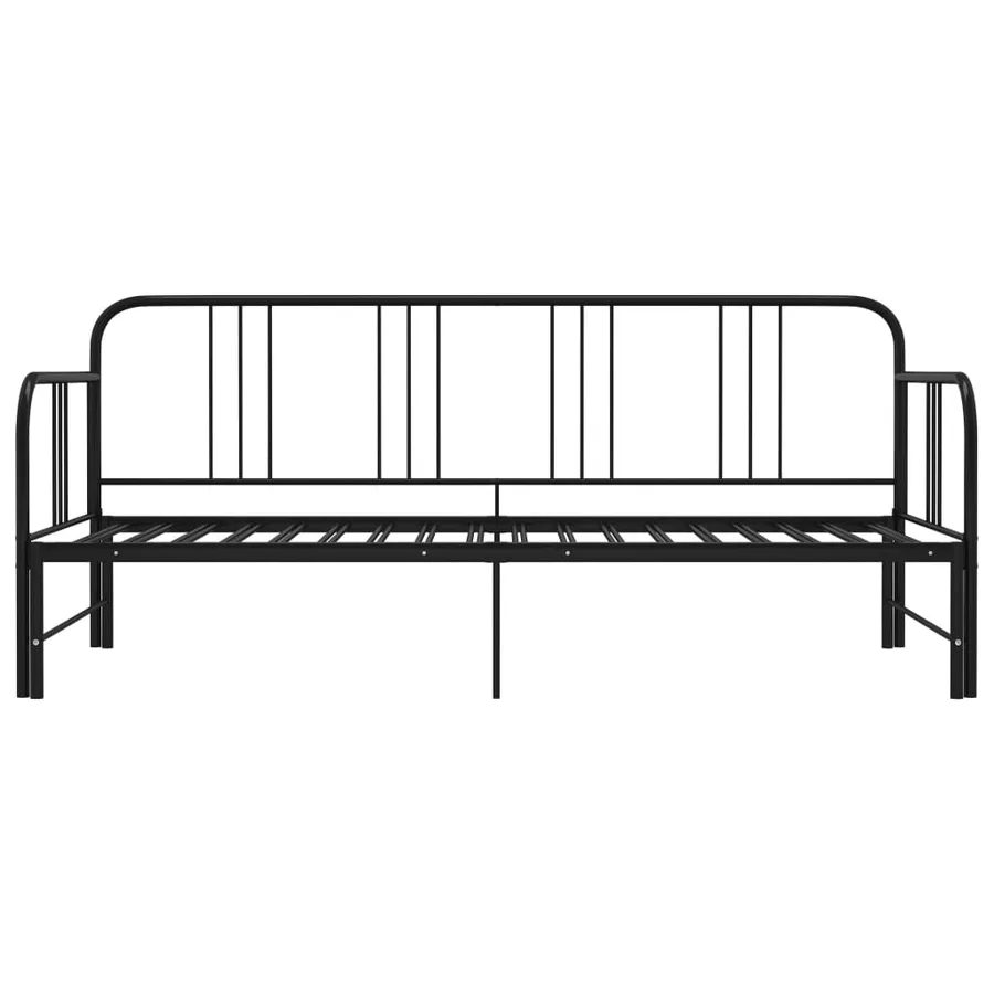 Cadre de canapé-lit extensible sans matelas Noir Métal 90x200cm - 3