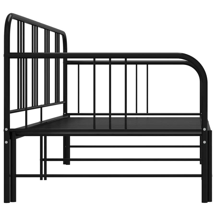 Cadre de canapé-lit extensible sans matelas Noir Métal 90x200cm - 4