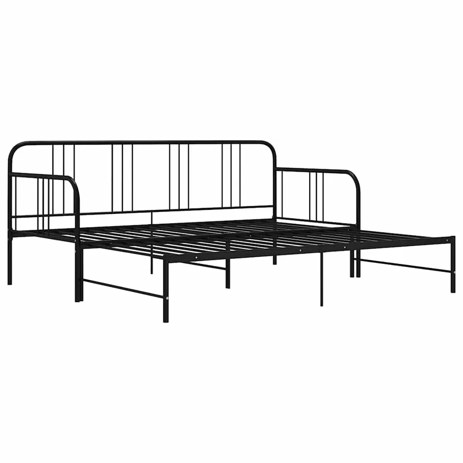 Cadre de canapé-lit extensible sans matelas Noir Métal 90x200cm - 5