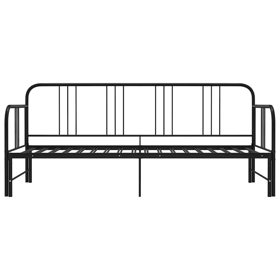Cadre de canapé-lit extensible sans matelas Noir Métal 90x200cm - 6