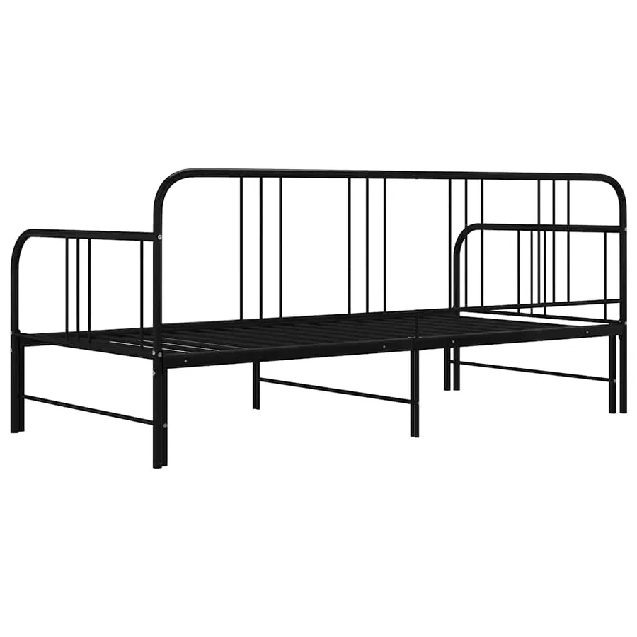 Cadre de canapé-lit extensible sans matelas Noir Métal 90x200cm - 8