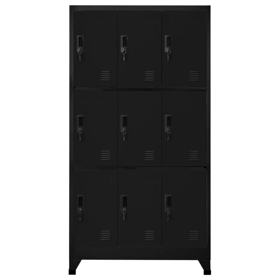 Armoire à casiers Noir 90x45x180 cm Acier - 2