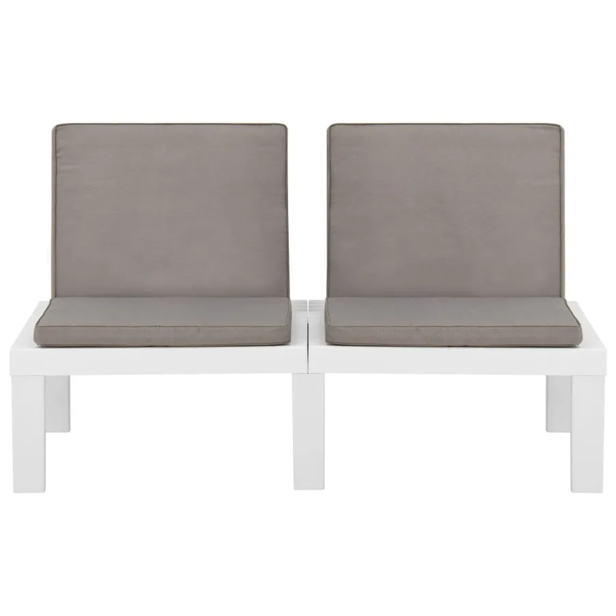 Salon de jardin 6 pcs avec coussins Plastique Blanc - 8
