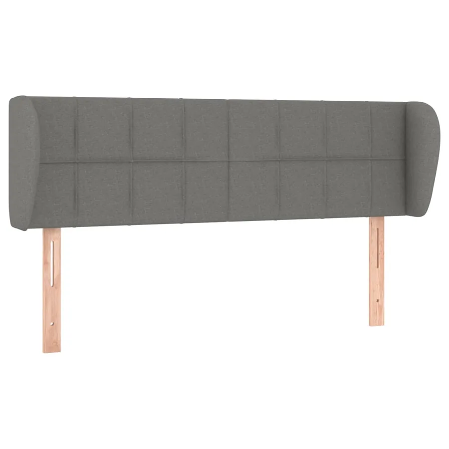Tête de lit avec oreilles Gris foncé 147x23x78/88 cm Tissu - 2