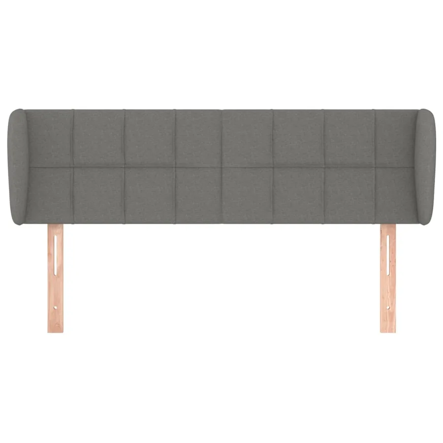 Tête de lit avec oreilles Gris foncé 147x23x78/88 cm Tissu - 3