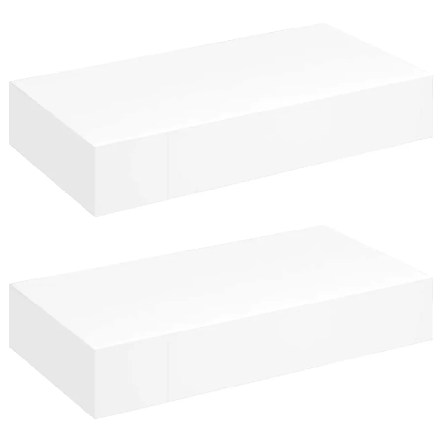 Étagères murales avec tiroirs 2 pcs Blanc 48 cm - 2