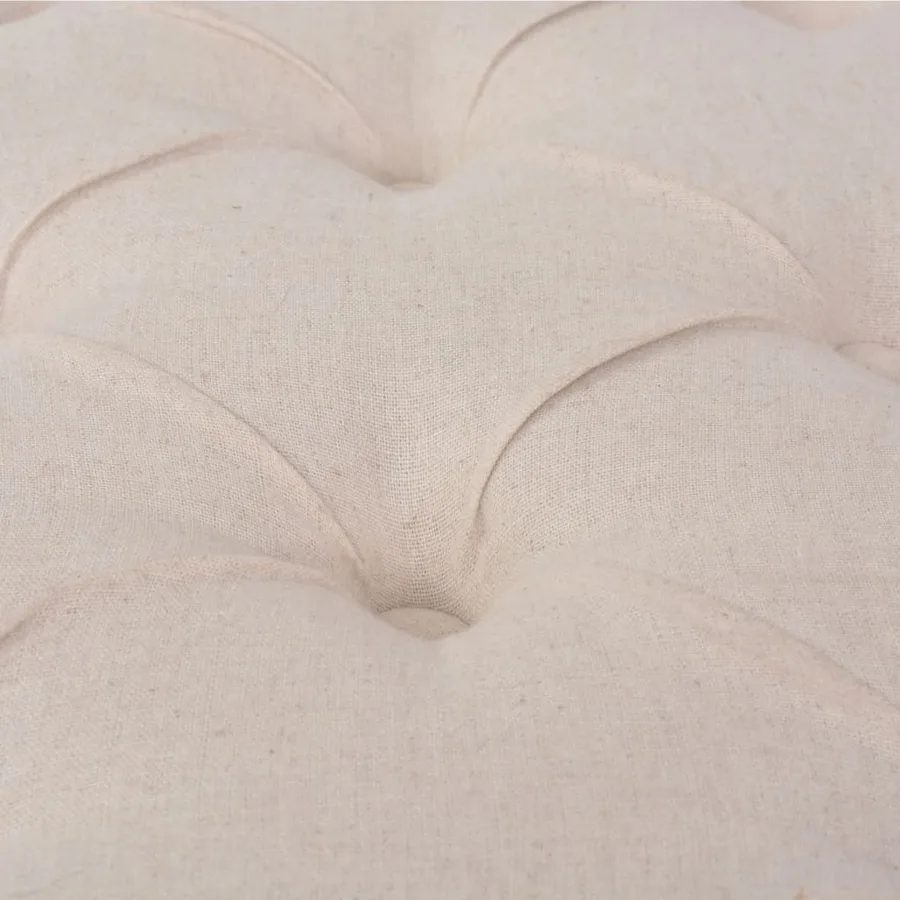 Banc Lin Bois massif 110 x 38 x 48 cm Blanc crème - 5