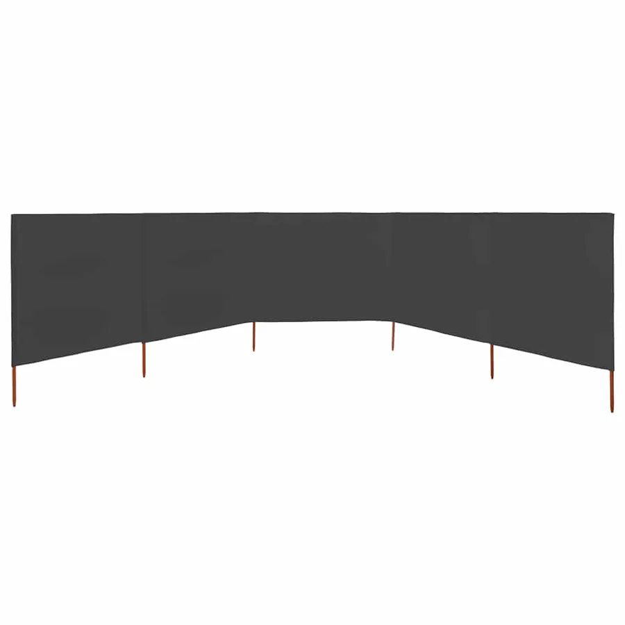 Paravent 5 panneaux Tissu 600 x 80 cm Anthracite - 3