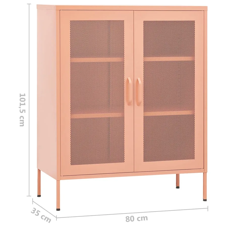 Armoire de rangement Rose 80x35x101,5 cm Acier - 9