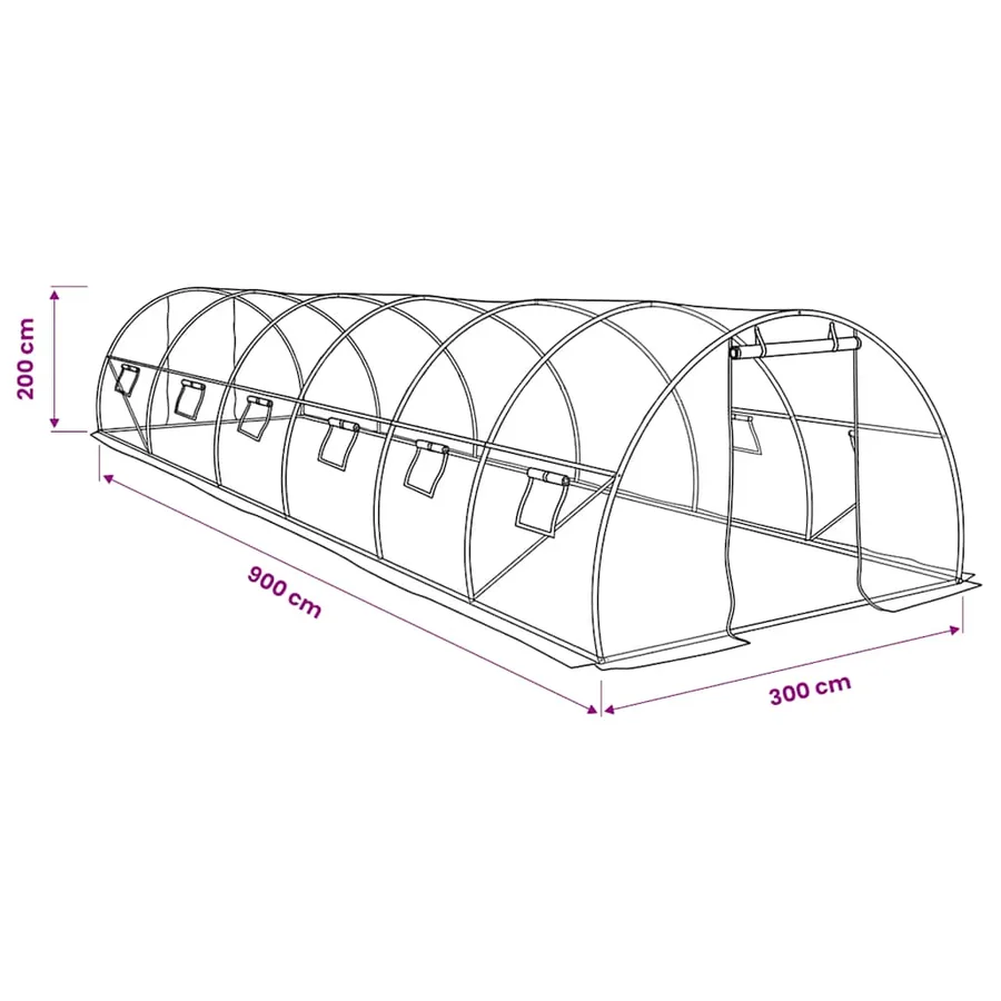 Serre 27 m² 900x300x200 cm - 12