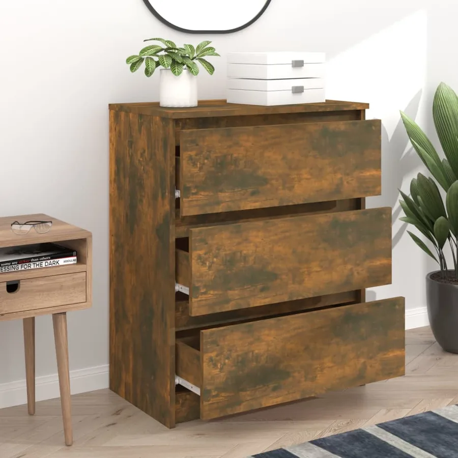 Buffet Chêne fumé 60x35x76 cm Bois d'ingénierie - 6