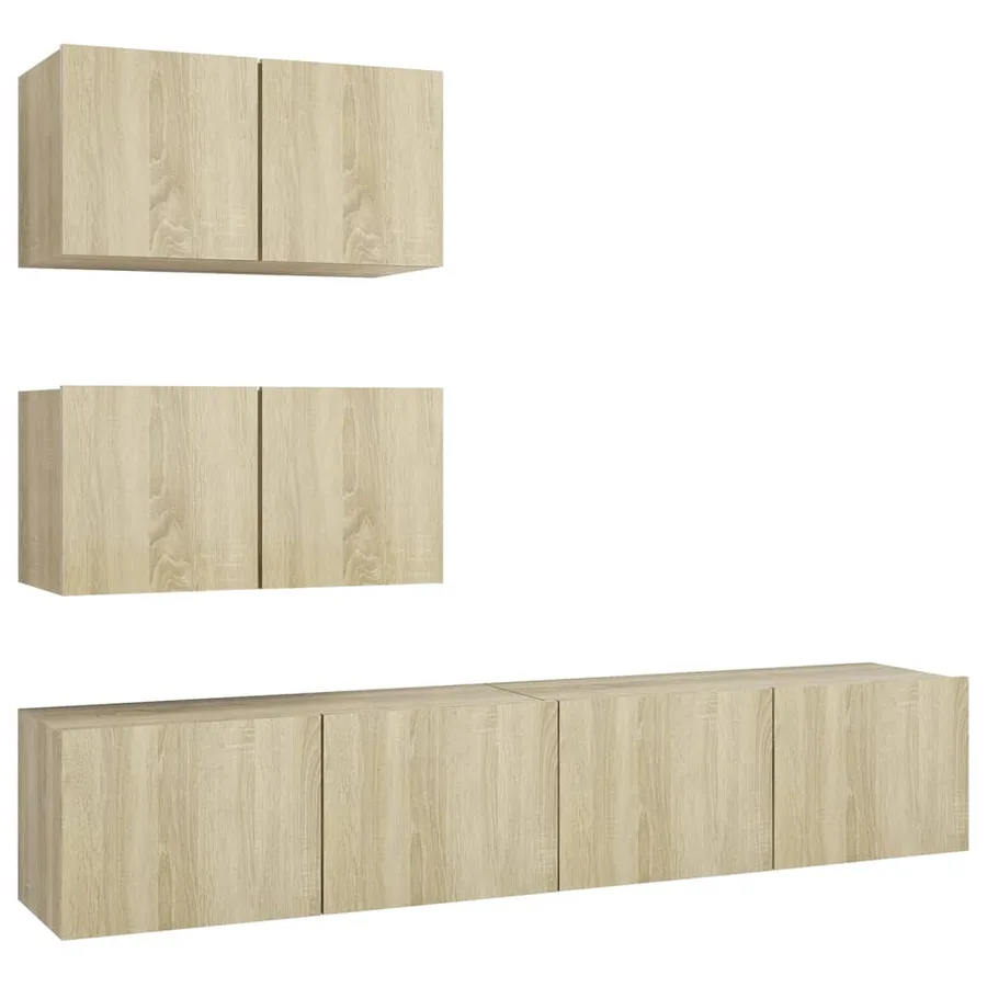 Ensemble de meubles TV 4 pcs Chêne sonoma Bois d'ingénierie - 2